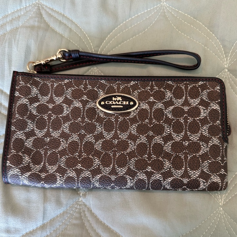 Coach Brown and Cream Wristlet